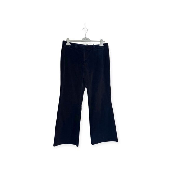 Nili Lotan Derek Velvet Flared Pants, Dark Navy, Made in USA, Size 10, New with - Picture 14 of 15